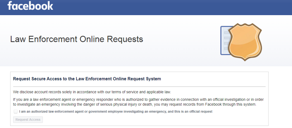 How to access Facebook Law Enforcement Online Request Portal : Cyber Crime  Awareness Society